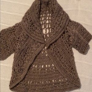 Brown open weave cardigan